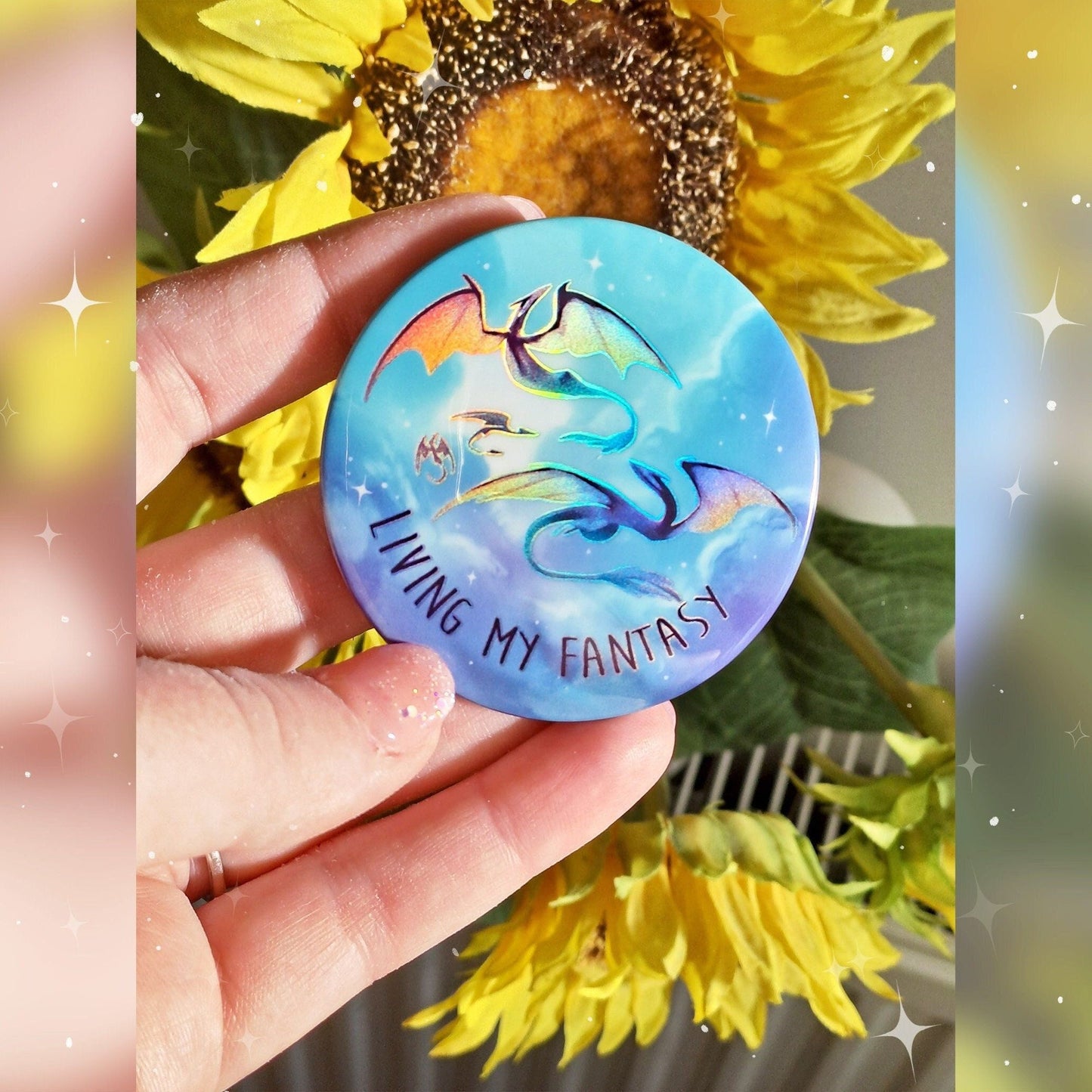 Insignia mágica holográfica del dragón Living My Fantasy