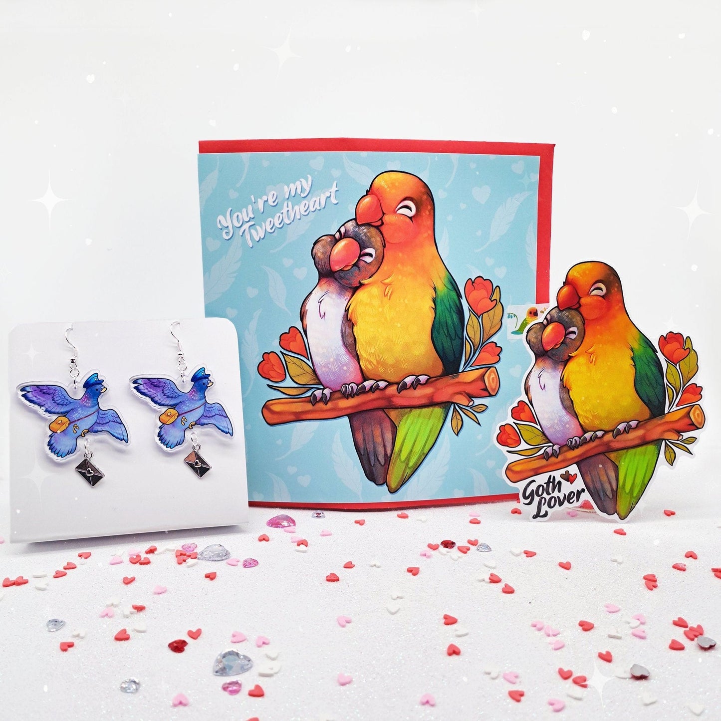 ¡Eres mi Tweetheart! | Linda tarjeta de San Valentín con forma de agapornis