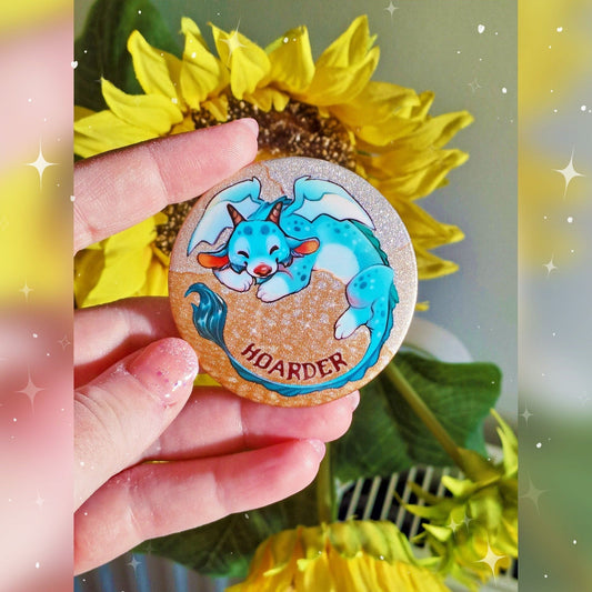 Insignia mágica holográfica del dragón acaparador