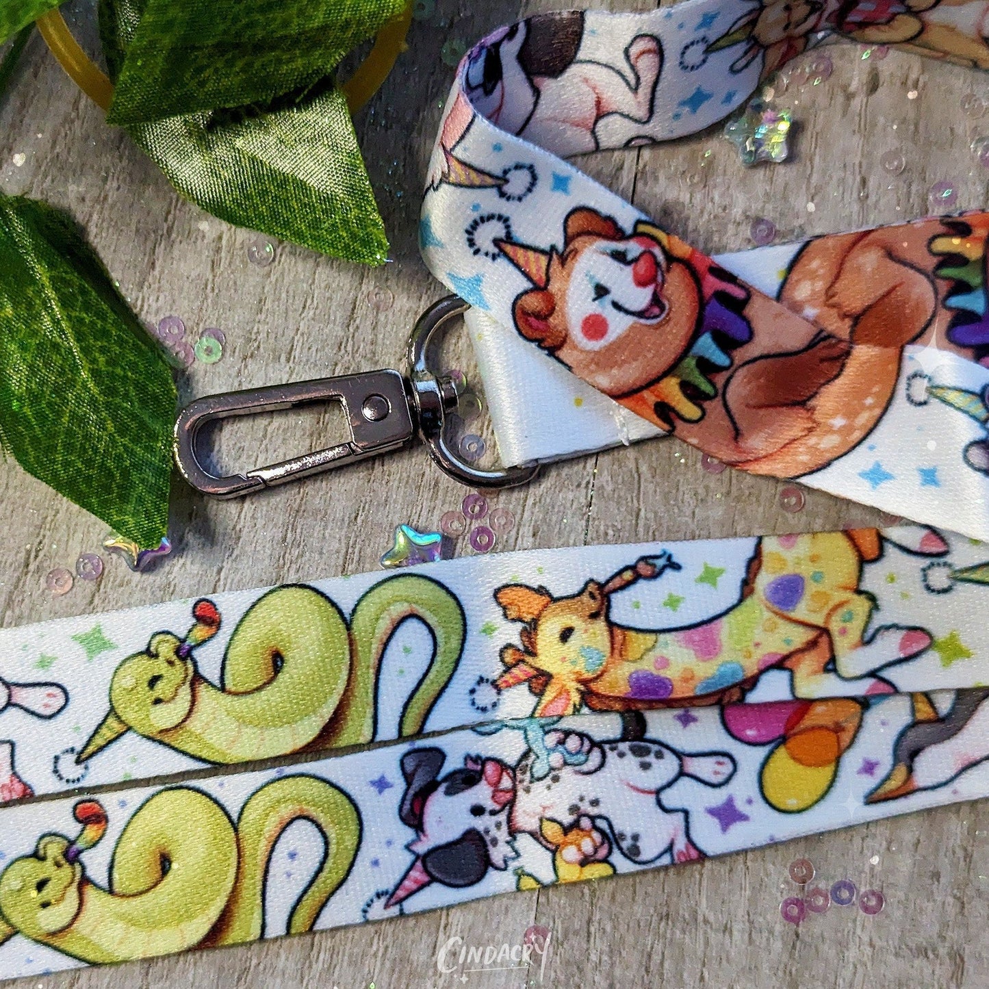 Cordón de animales de fiesta Clowncore Kawaii Rainbow Partycore