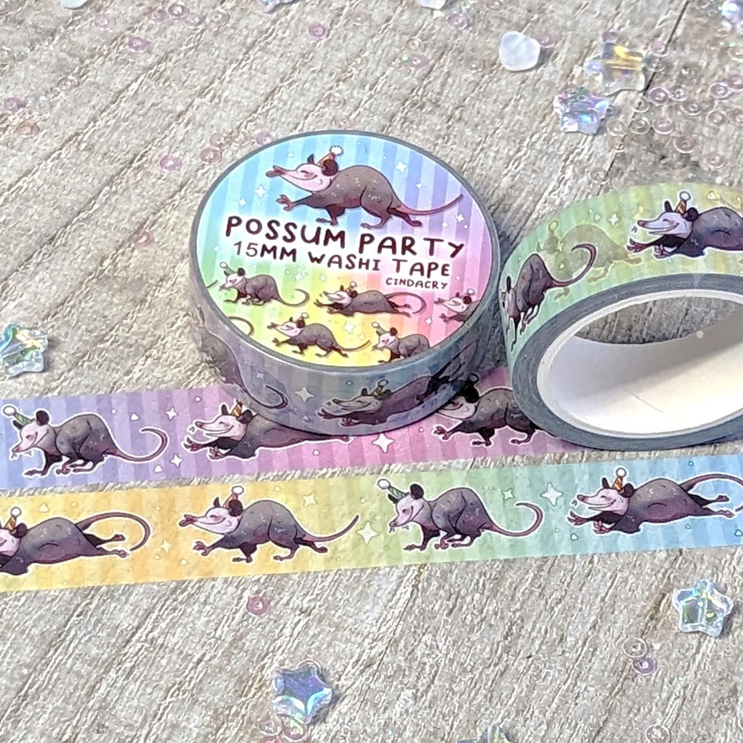 Fiesta de zarigüeyas con cinta washi