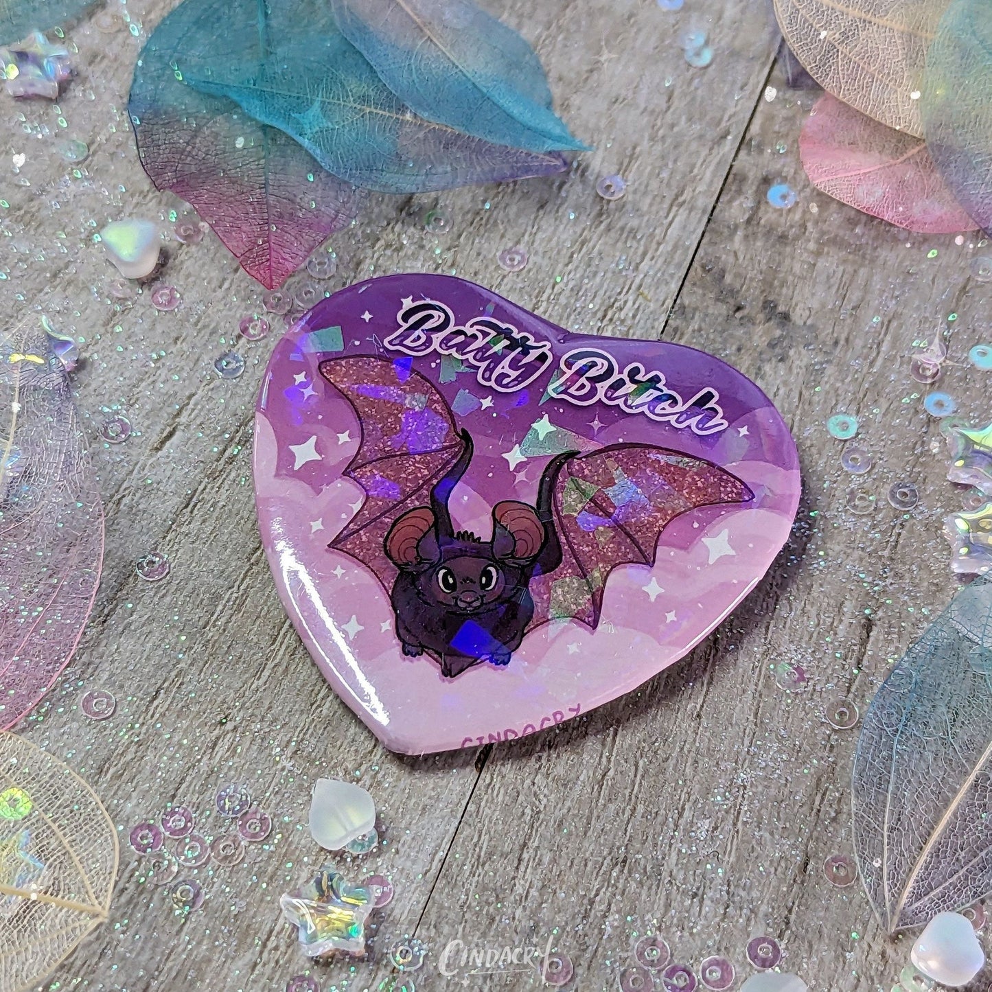 Chapa de hojalata holográfica Batty B!tch