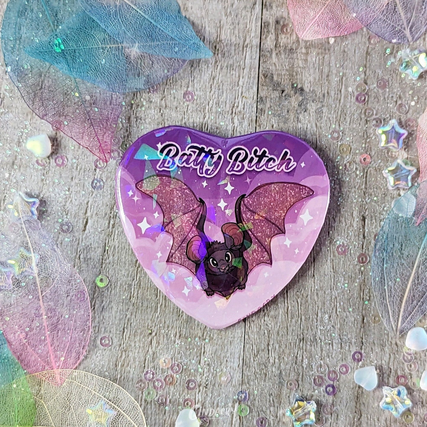 Chapa de hojalata holográfica Batty B!tch