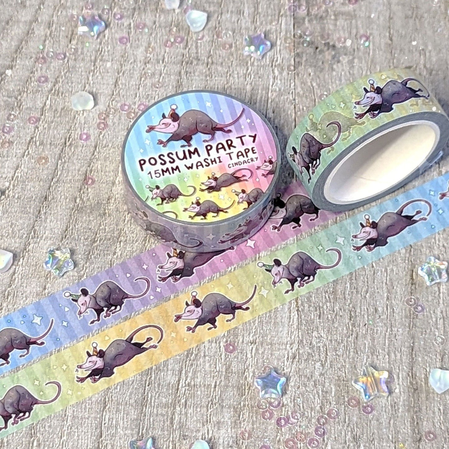 Fiesta de zarigüeyas con cinta washi