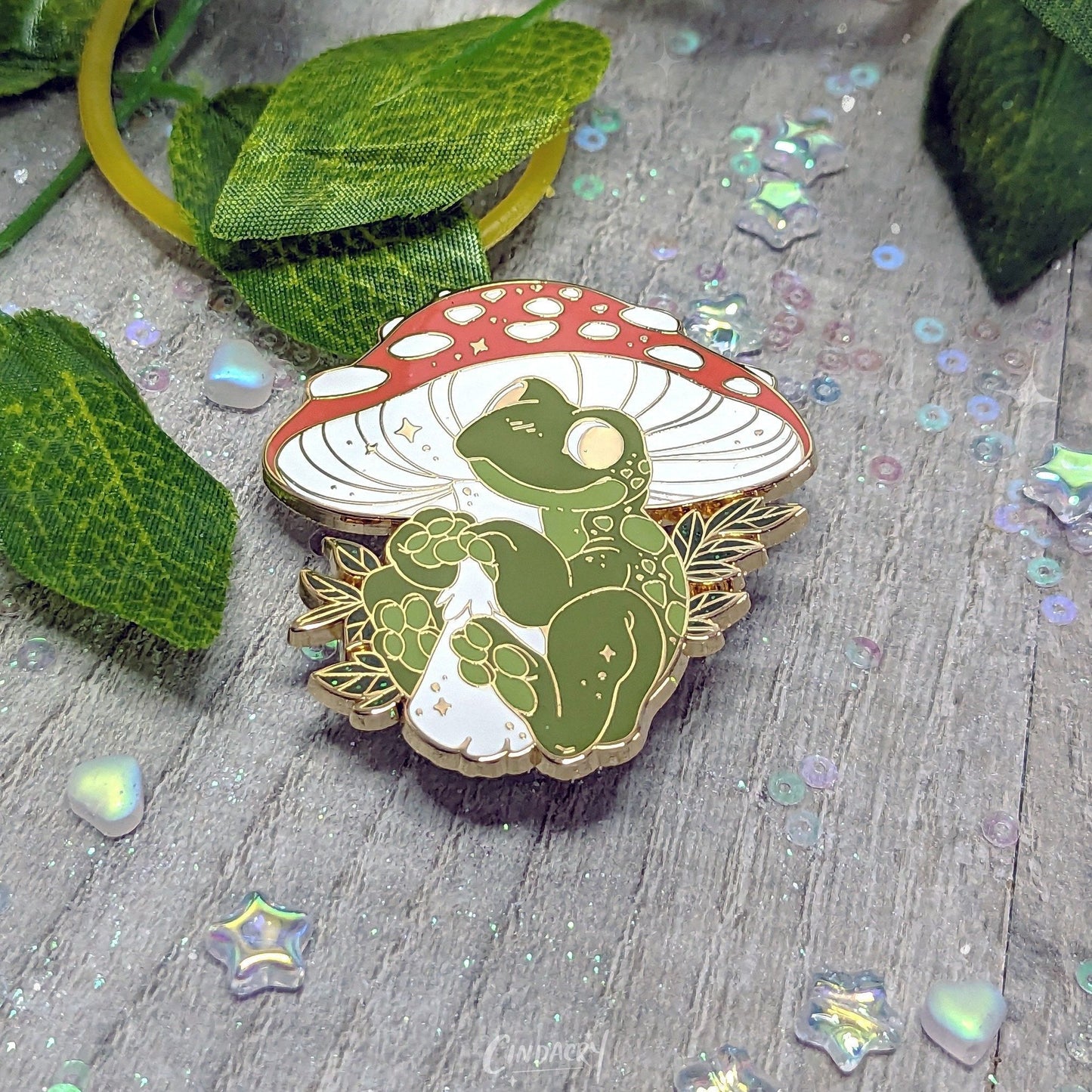 Mushroom Frog Enamel Pin | Gift Fun Lapel Pin Kawaii Cottagecore