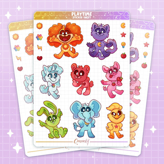 Hoja de calcomanías para la hora del juego