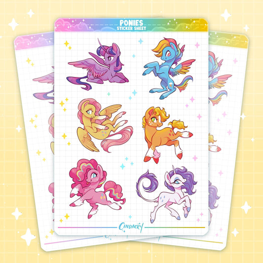 Hoja de pegatinas de ponis