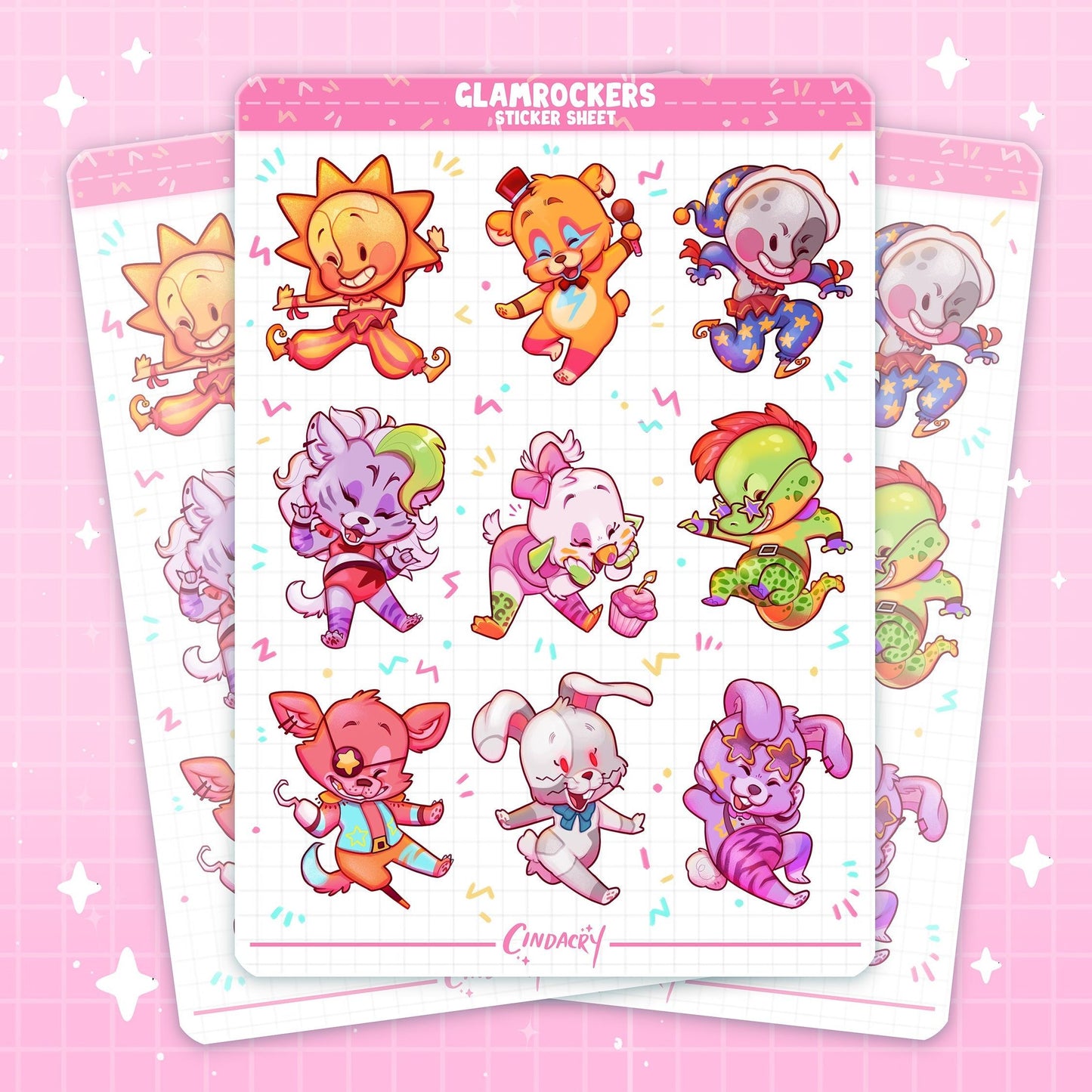 Feuille d'autocollants FNAF