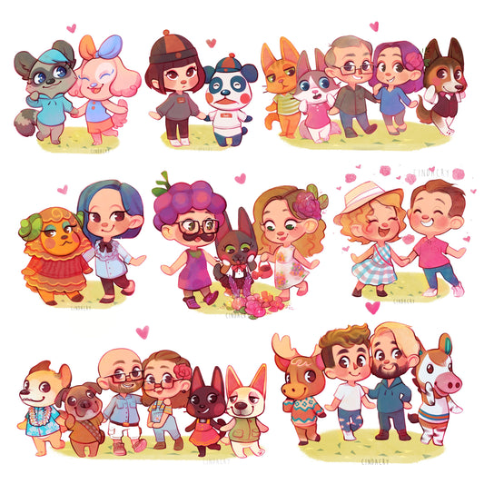 Encargos de arte de parodias personalizadas inspiradas en Animal Crossing