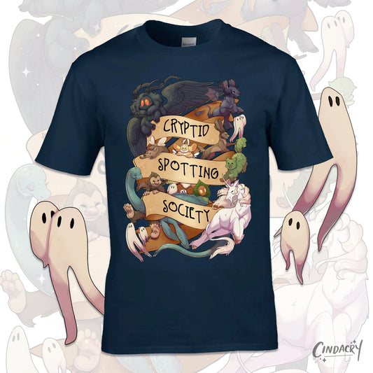 Camiseta de la Sociedad de avistamiento de críptidos | Camiseta de Mothman Devil Fresno Nightcrawlers Bigfoot Nessie Unicorn Cactus Cat Dragonpillar Flatwoods Monster