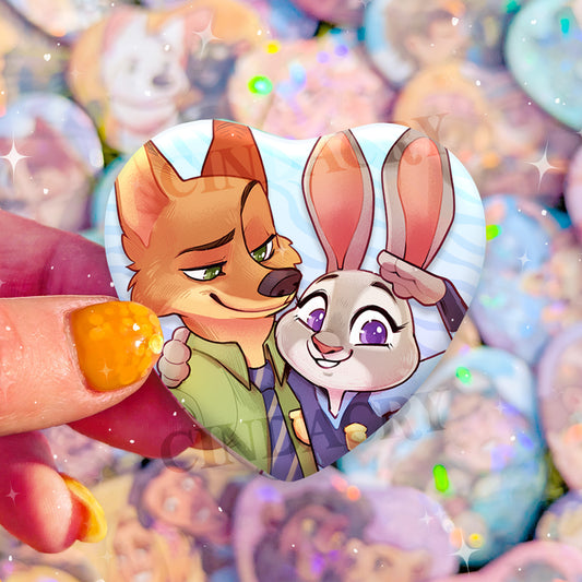 Besties Badge | Fox & Bunny