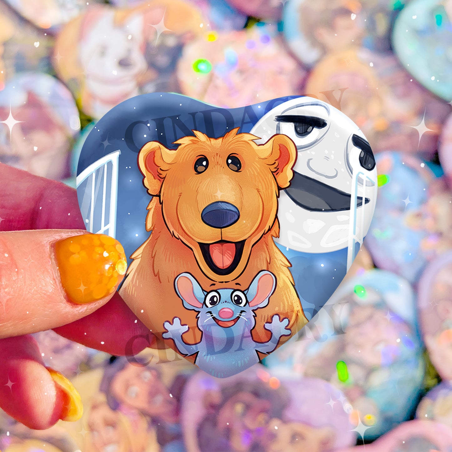 Besties Badge | Bear, Mouse & Moon