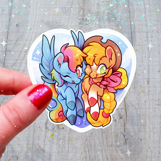 Besties Sticker | MLP Blue Fast & Orange Apple