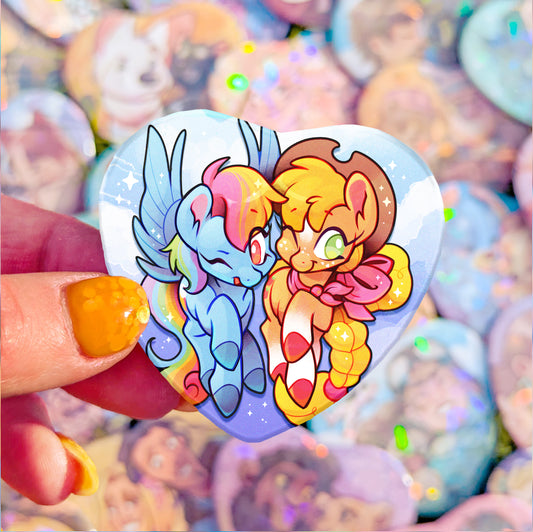 Besties Badge | MLP Blue Fast & Orange Apple