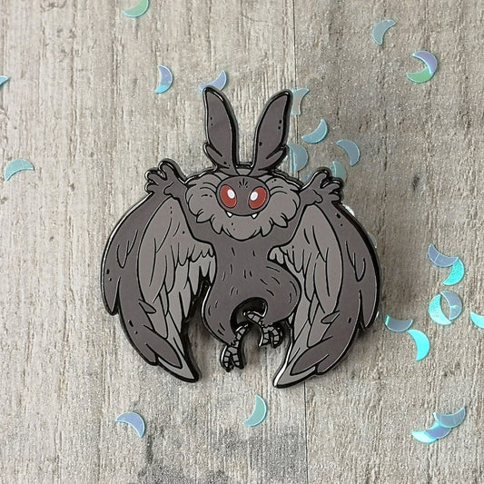 Épingle en émail dur Mothman Cryptid | Cadeau amusant Épingle à revers Beast Fantasy