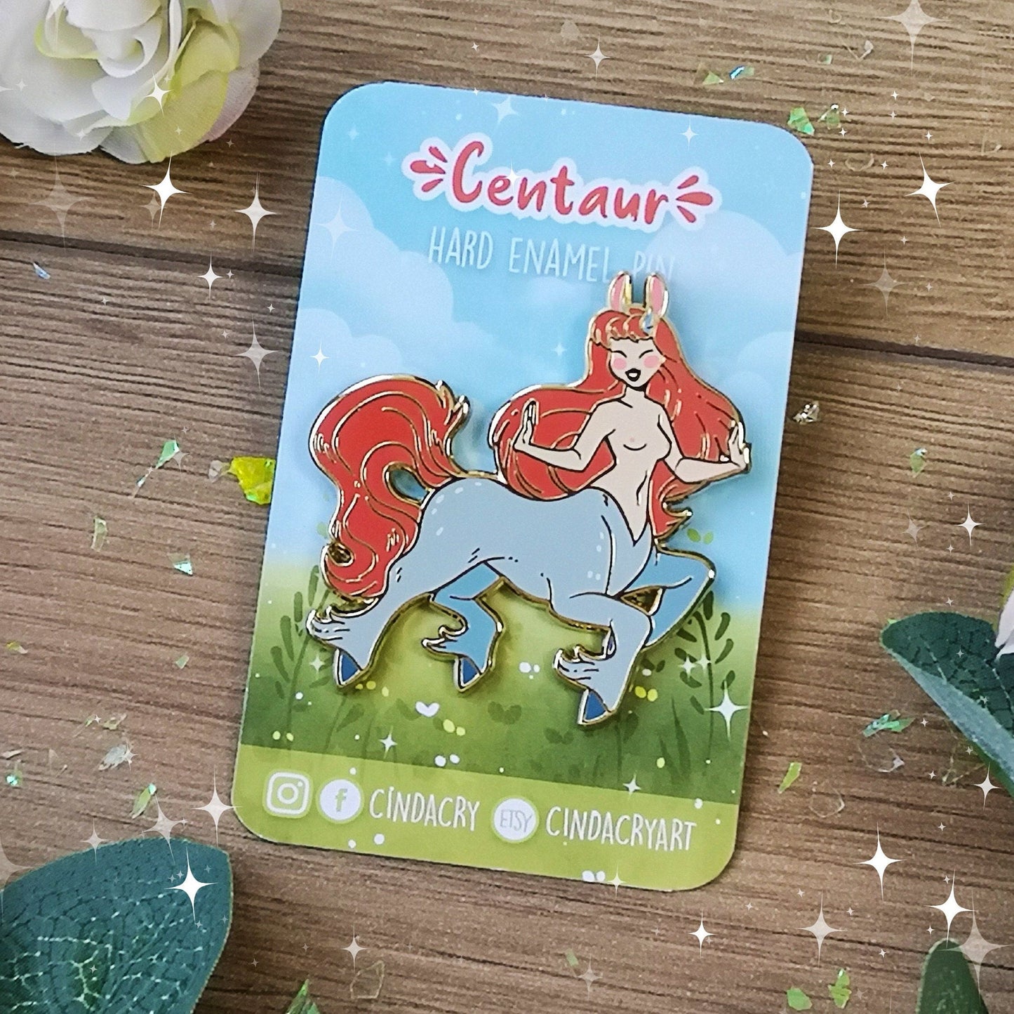 Broche en émail Centaure | Cheval, créature cryptide mignonne de la mythologie grecque