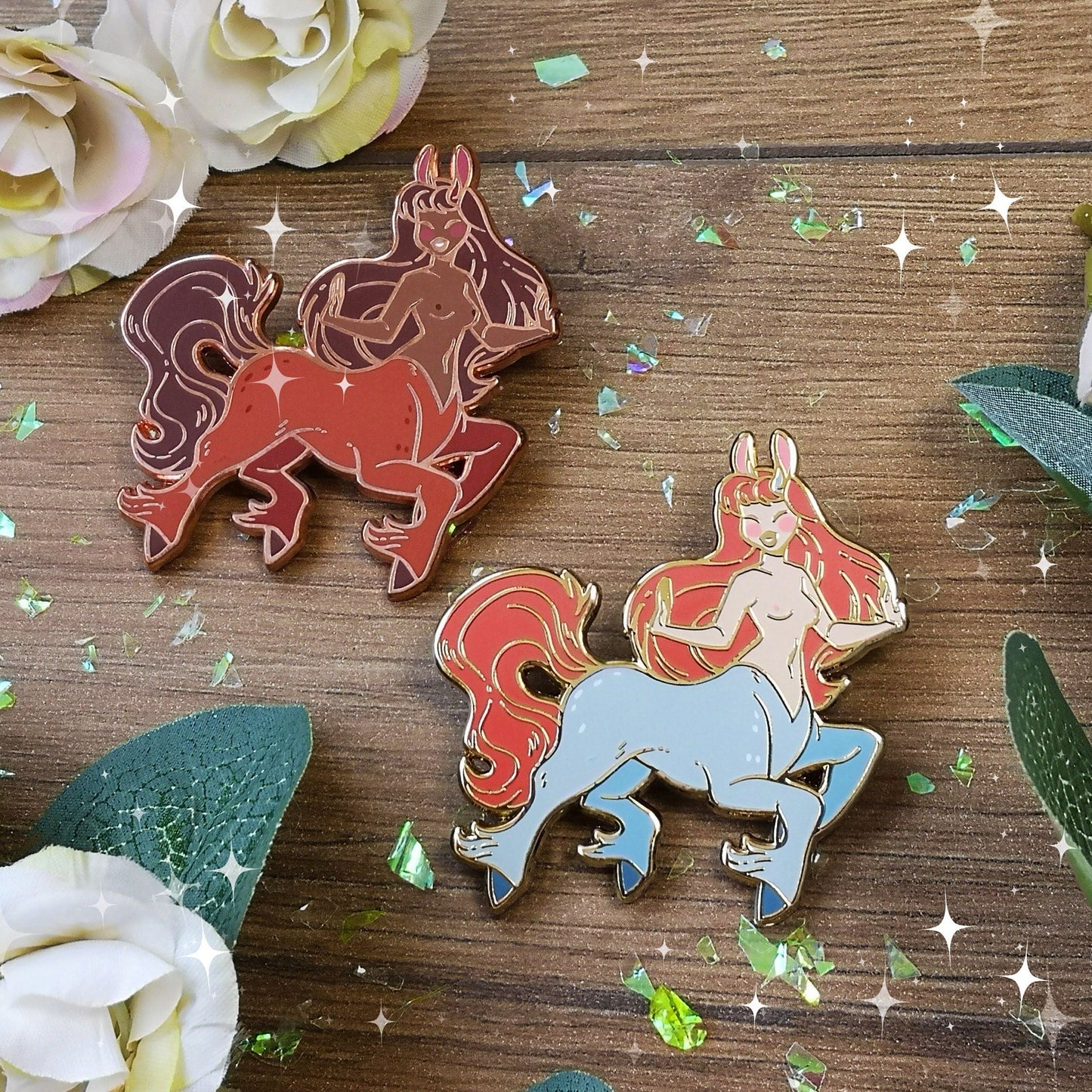 Broche en émail Centaure | Cheval, créature cryptide mignonne de la mythologie grecque