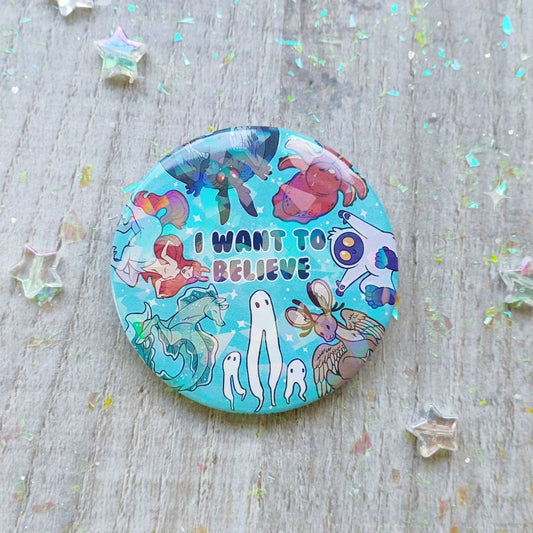 I Want To Believe Cryptid Large Holographic Badge