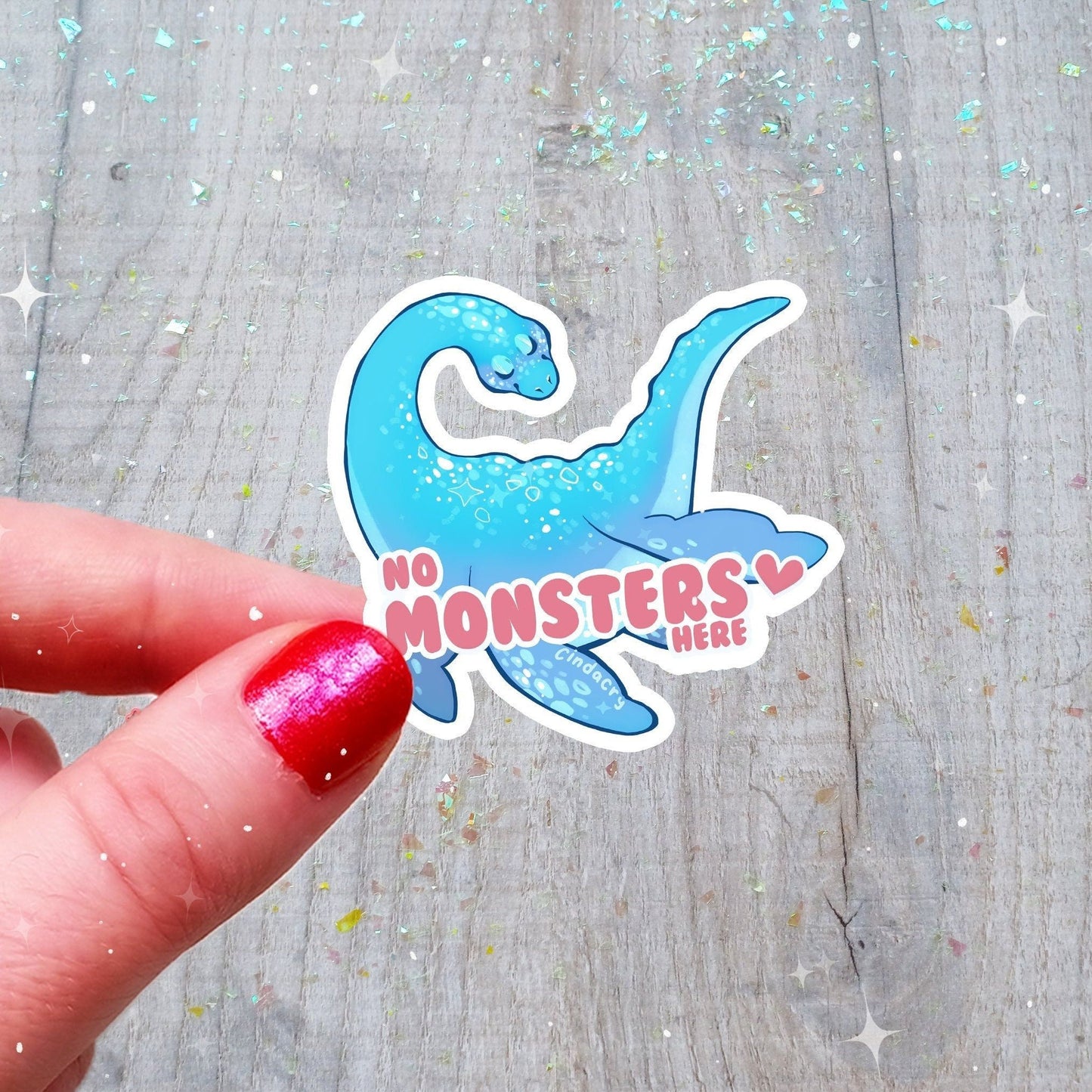 No Monsters Here Nessie Sticker