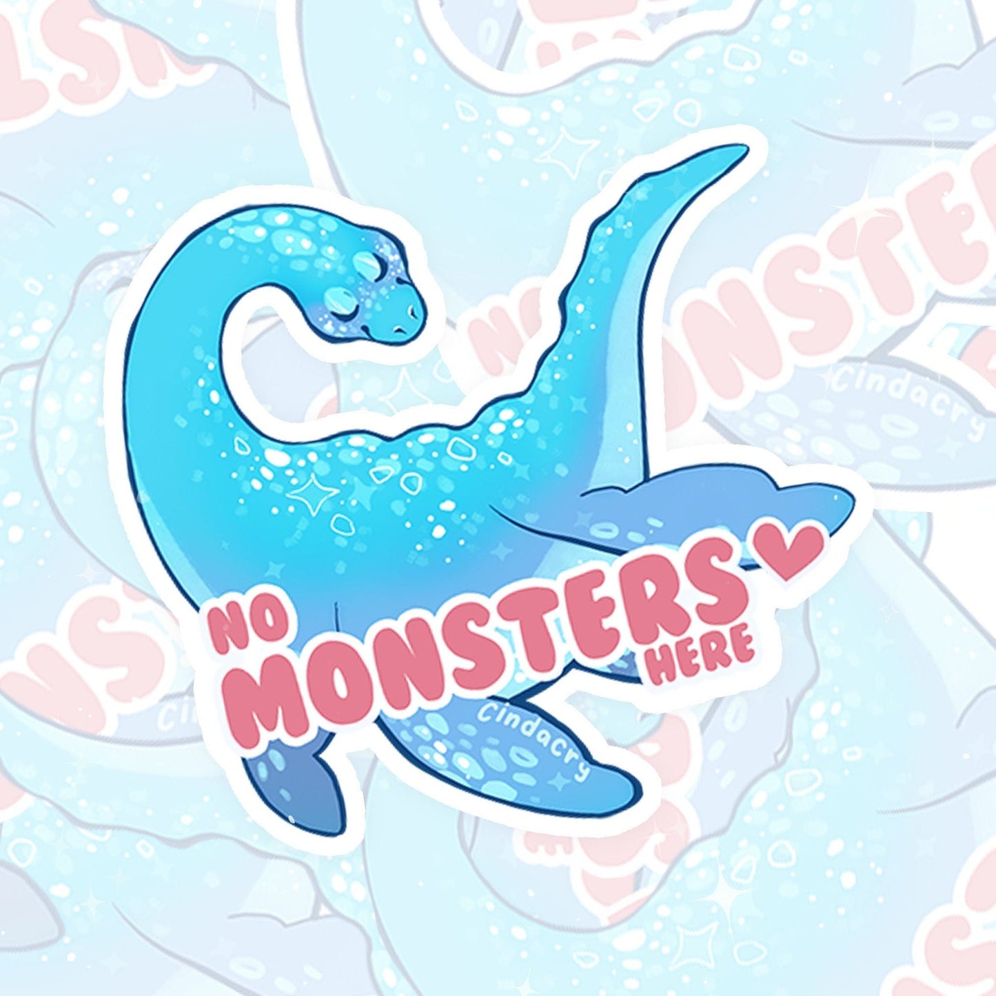 No Monsters Here Nessie Sticker