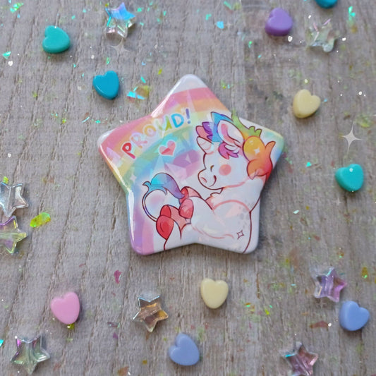 Badge holographique Fière licorne | Progrès de la fierté