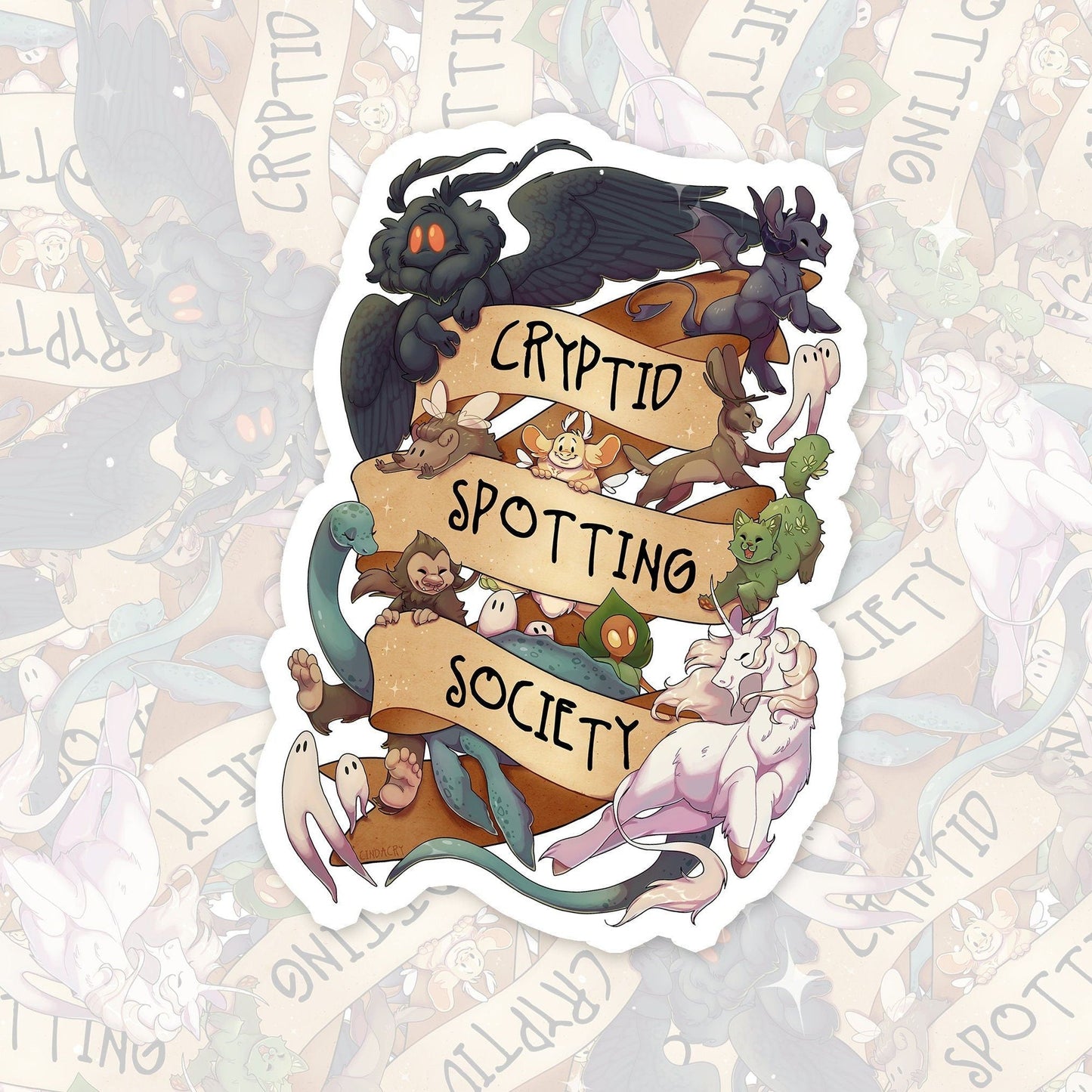 Cryptid Spotting Society Sticker Holographic Cute Kawaii Holo Rainbow Cryptid