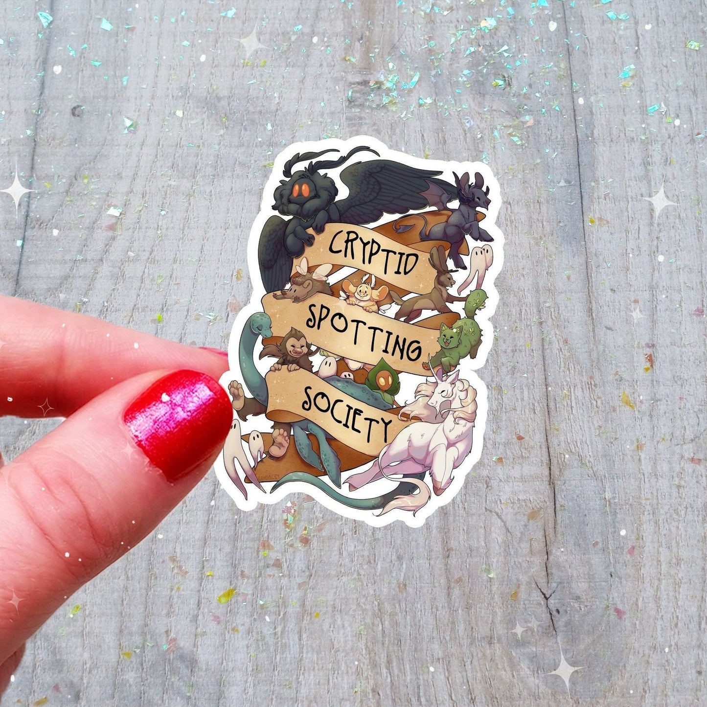 Cryptid Spotting Society Sticker Holographic Cute Kawaii Holo Rainbow Cryptid