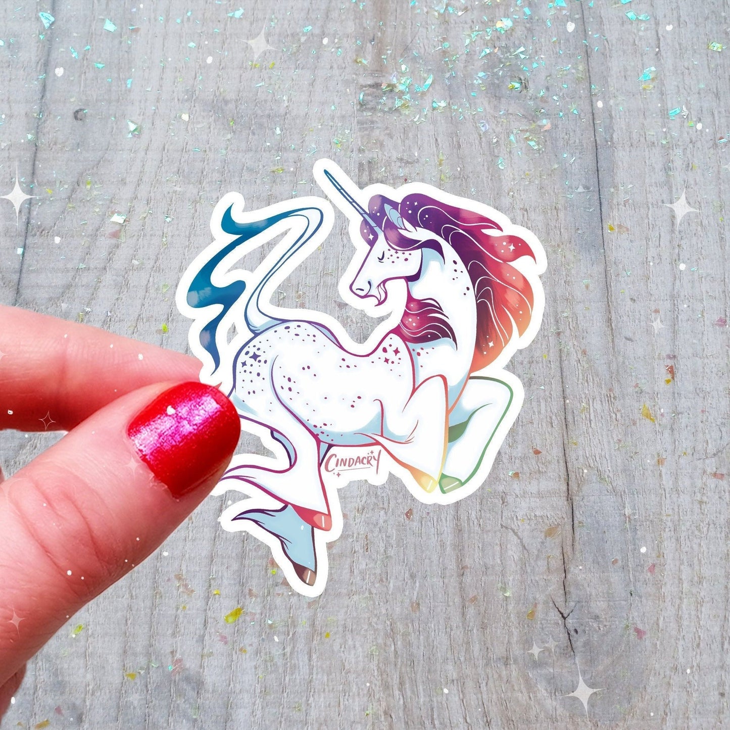 Unicorn Sticker Holographic Cute Kawaii Holo Rainbow Cryptid