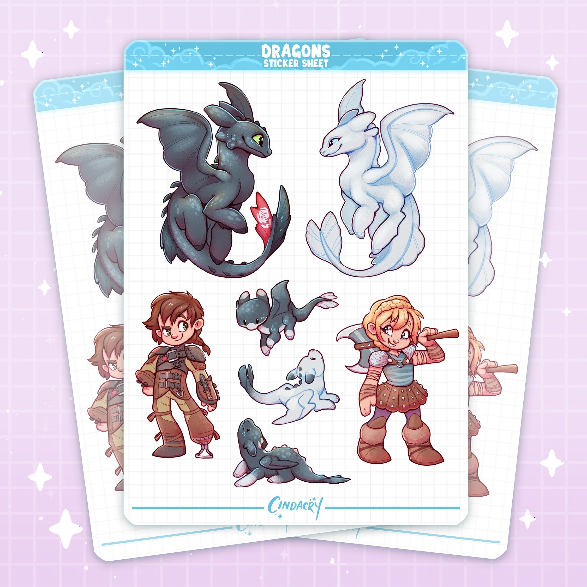 Dragon Sticker Craft Dragons Sticker Sheet – Cindacry Illustrations